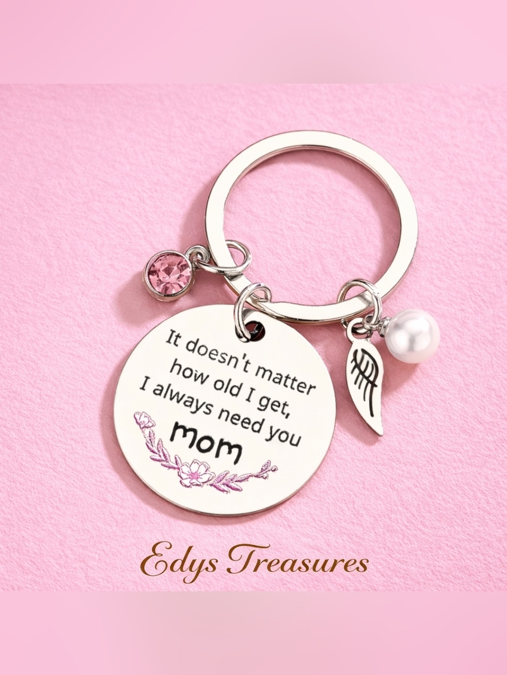 I Always Need You Mom Charm Keychain  NWOT